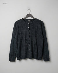 ERIKA (SC-623) Button-Down Textured Cardigan
