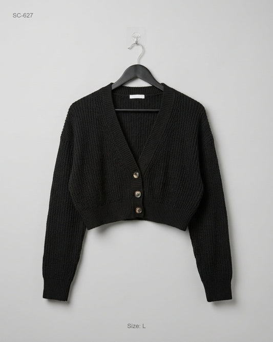Terranova Black Cropped Cardigan buy preloved clothing online Pakistan