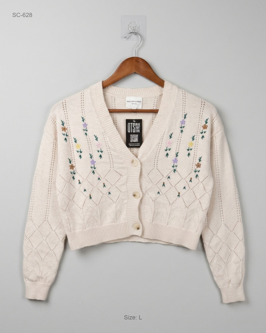 WILLOW & WID (SC-628) Embroidered Pointelle Cardigan
