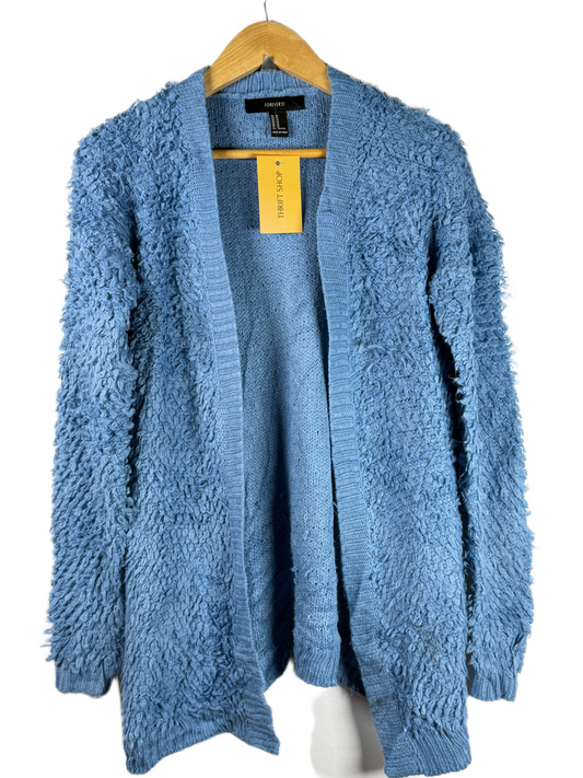 UK Imported secondhand Short Cardigans - FOREVER brand, BLUE WOOL, PREMIUM condition, for Women - Online Thrift Store Islamabad Pakistan