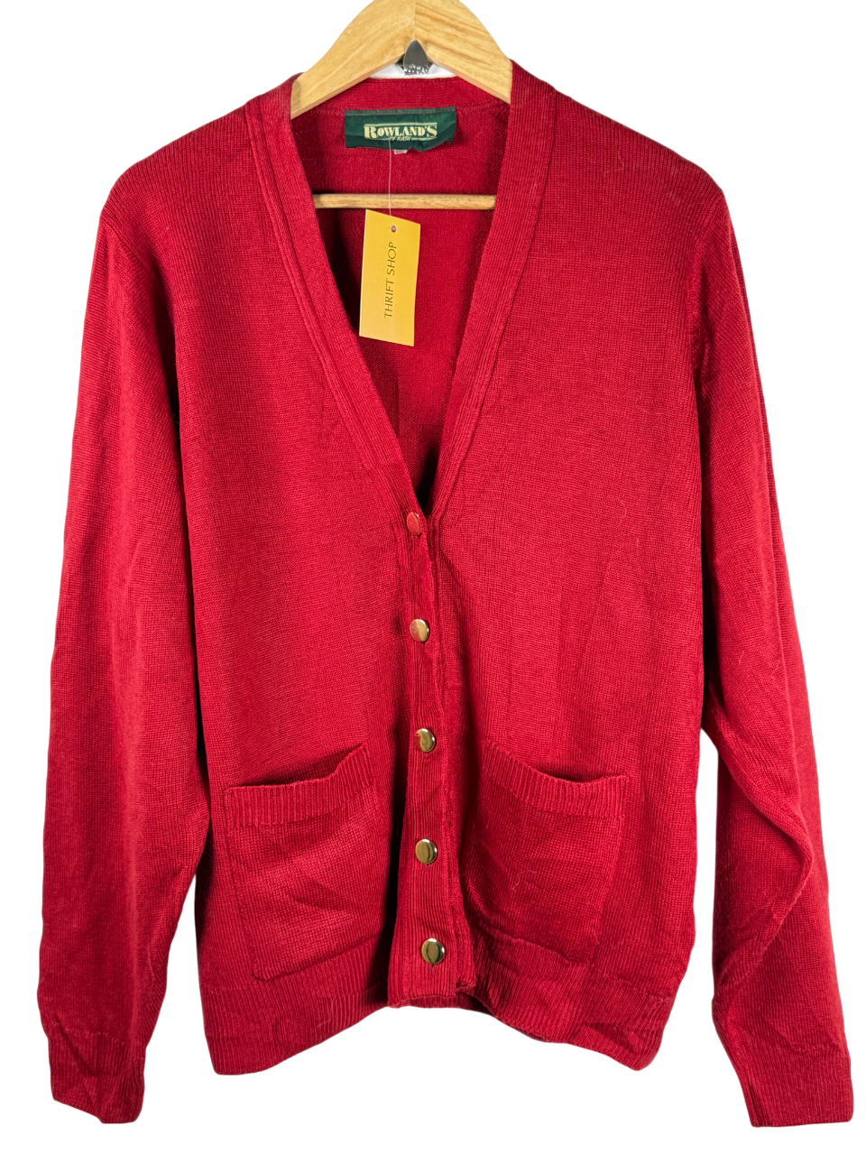 Short Cardigans | ROWLANDS | Preloved Branded | RED ACRYLIC | PREMIUM PLUS | OTS Thrift Store Lahore Pakistan