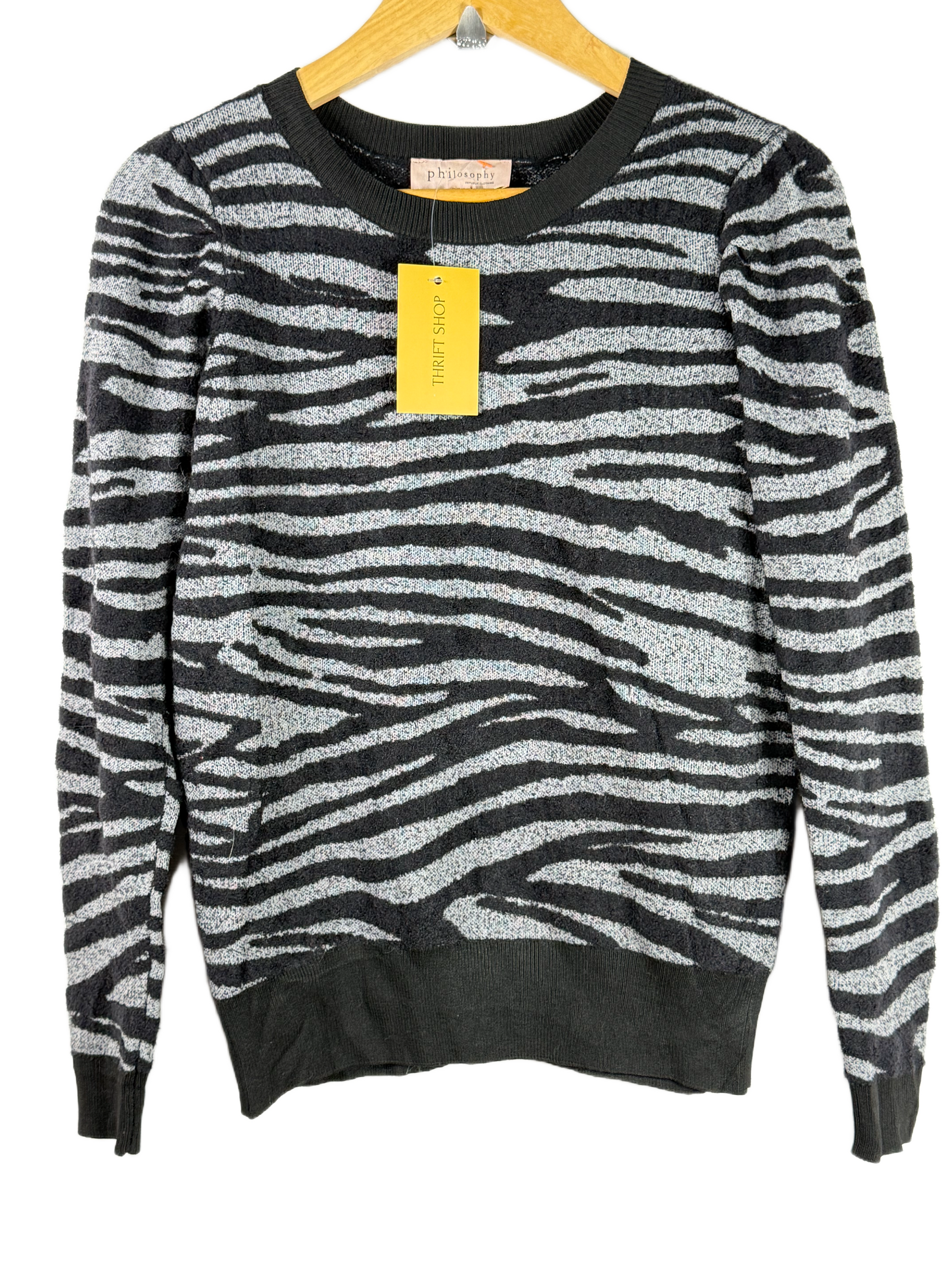 Shop PREMIUM Short Cardigans by PHILOSOPHY | Preloved Branded Clothes | BLACK ACRYLIC | Women | OTS Thrift Store Lahore Pakistan