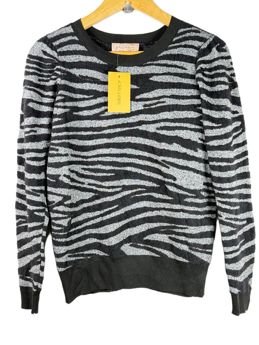 Shop PREMIUM Short Cardigans by PHILOSOPHY | Preloved Branded Clothes | BLACK ACRYLIC | Women | OTS Thrift Store Lahore Pakistan