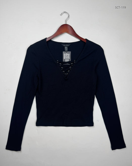 Summer Crop Tops | New Look | Preloved Branded | Black Cotton | Premium | OTS Thrift Store Peshawar Pakistan