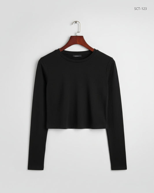 Secondhand Branded Summer Crop Tops by Shein, Black Polyester fabric, Premium condition, for Womens - Online Thrift Shop Islamabad Pakistan