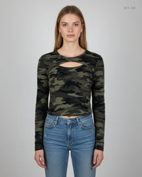 SHEIN Army Green Summer Crop Tops (SCT-132)