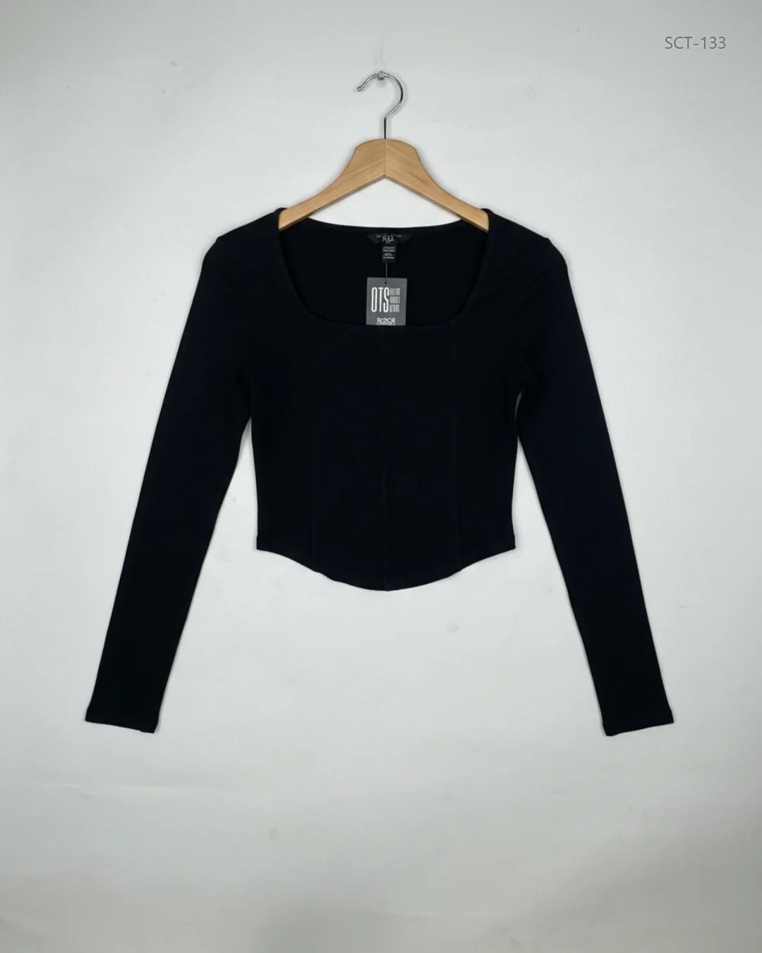 Preloved Premium Summer Crop Tops by New Look, Black Cotton for Womens - OTS Thrift Shop Karachi Pakistan