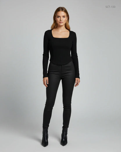 NEW LOOK Black Summer Crop Tops (SCT-133)