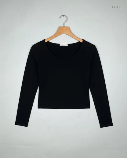 Preloved Premium Summer Crop Tops by AMBER, Black Polyester for Womens - OTS Thrift Shop Peshawar Pakistan