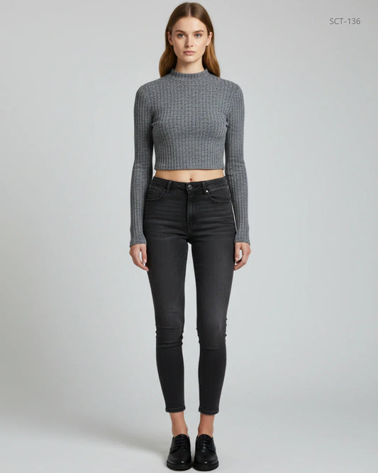 SHEIN Grey Summer Crop Tops (SCT-136)