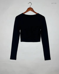 PRETTYLITTLETHING Black Summer Crop Tops (SCT-139)