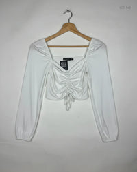 BOO HOO (SCT-140) White Summer Crop Tops