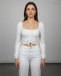 BOO HOO (SCT-140) White Summer Crop Tops