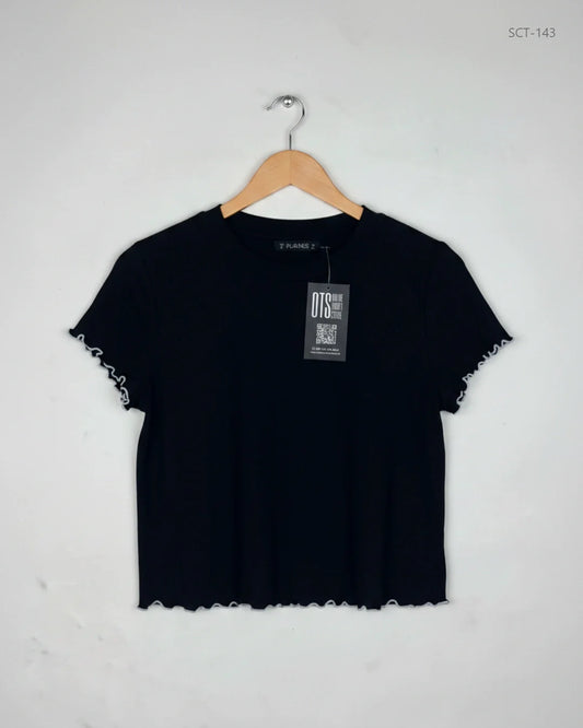 Summer Crop Tops | DUNNES | Preloved Branded | Black Cotton | Premium | OTS Thrift Store Peshawar Pakistan