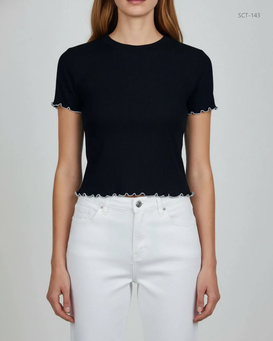 DUNNES Black Summer Crop Tops (SCT-143)