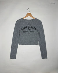 DAZY Grey Summer Crop Tops (SCT-144)