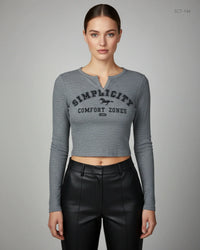 DAZY Grey Summer Crop Tops (SCT-144)