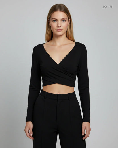 PRETTYLITTLETHING Black Summer Crop Tops (SCT-145)