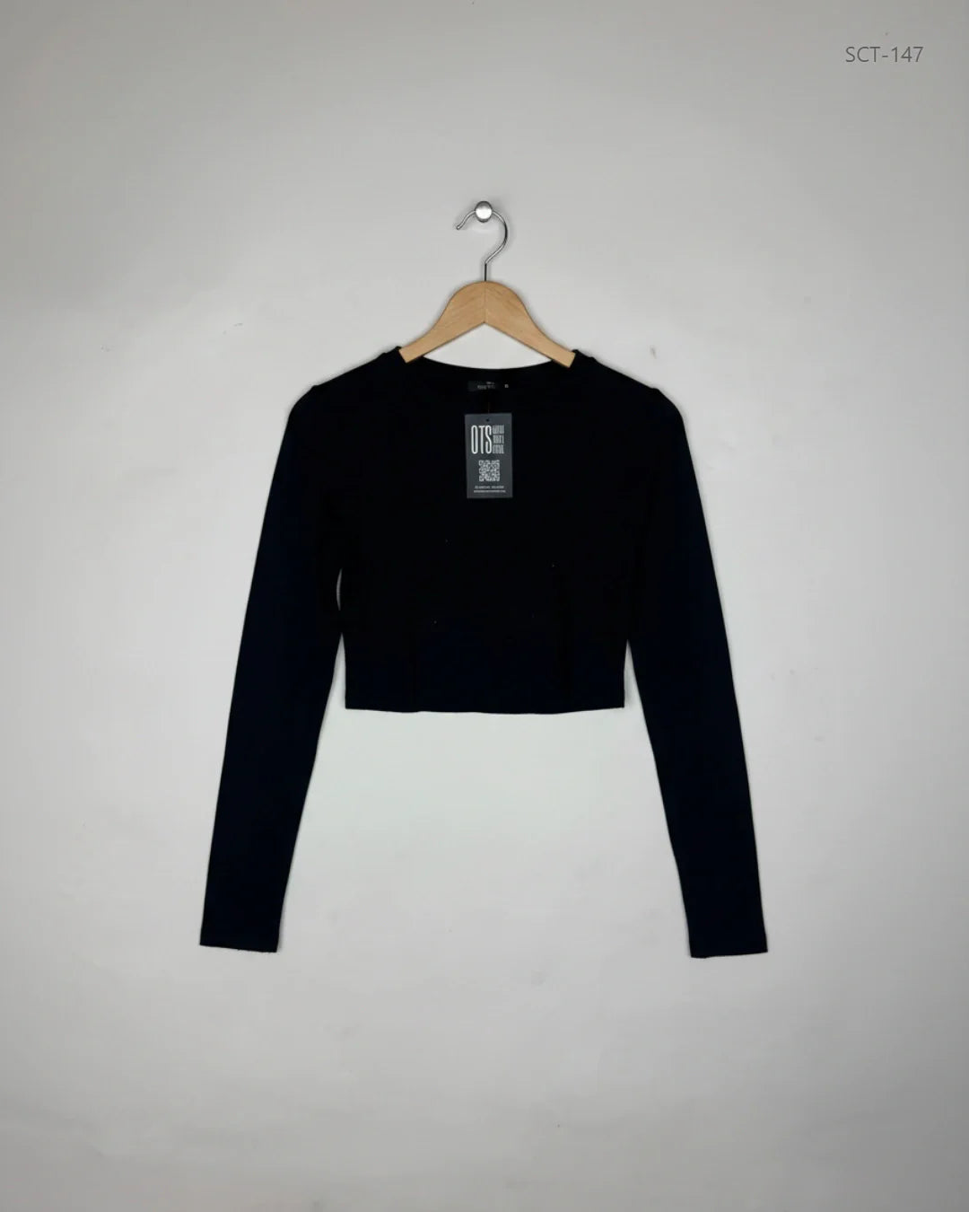 Preloved Premium Summer Crop Tops by Shein, Black Cotton for Womens - OTS Thrift Shop Lahore Pakistan