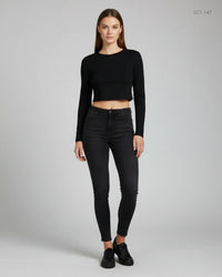 SHEIN Black Summer Crop Tops (SCT-147)