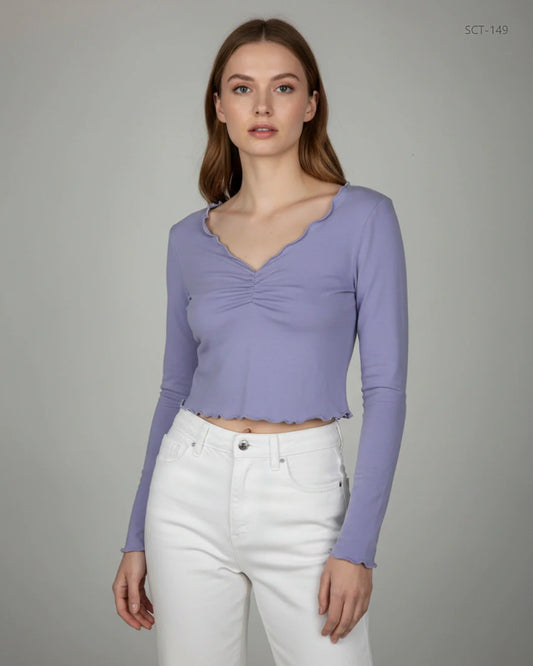 SHEIN Lavender Summer Crop Tops (SCT-149)