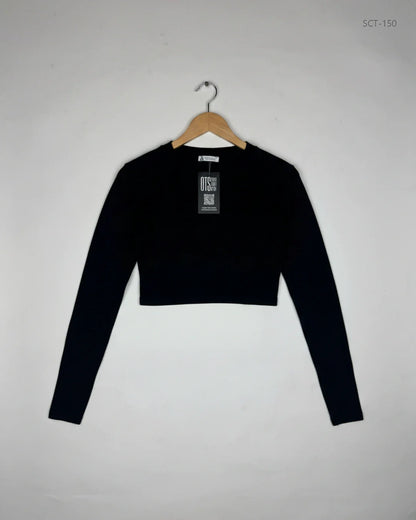 Premium Condition Summer Crop Tops | Preloved Zara | Black cotton | Thrift Shop for Womens Lahore Pakistan | OTS