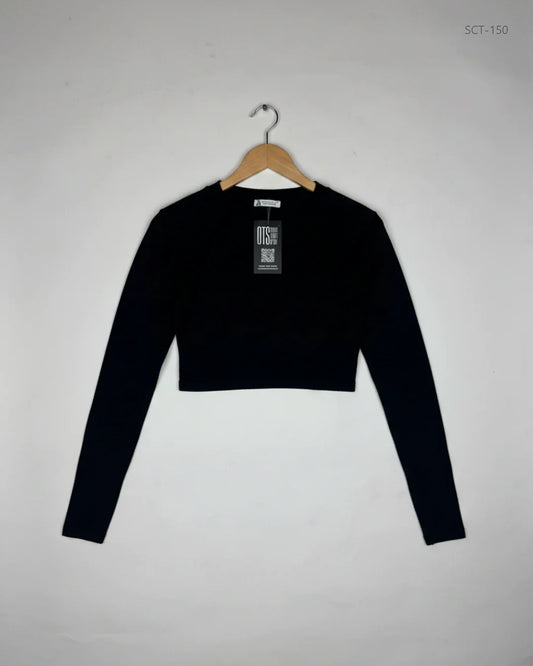 Premium Condition Summer Crop Tops | Preloved Zara | Black cotton | Thrift Shop for Womens Lahore Pakistan | OTS
