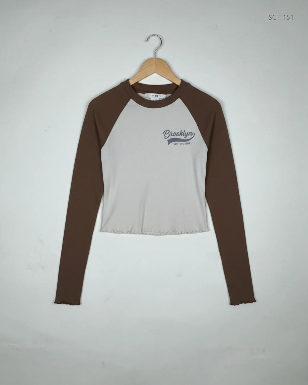 Preloved Premium Summer Crop Tops by H&M, Beige & Brown Cotton for Womens - OTS Thrift Shop Lahore Pakistan