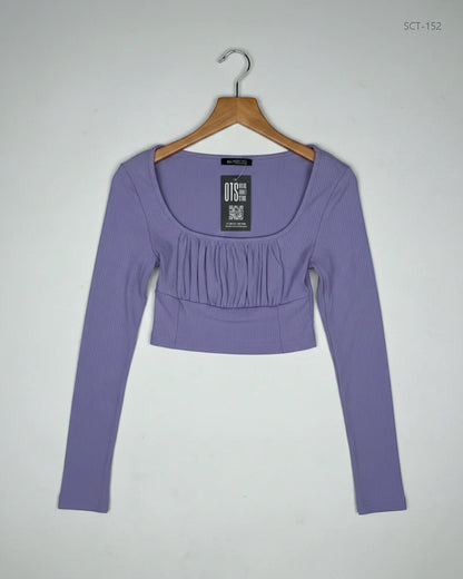 UK Imported secondhand Summer Crop Tops - Shein brand, Lavender Polyester, Premium condition, for Womens - Online Thrift Store Peshawar Pakistan