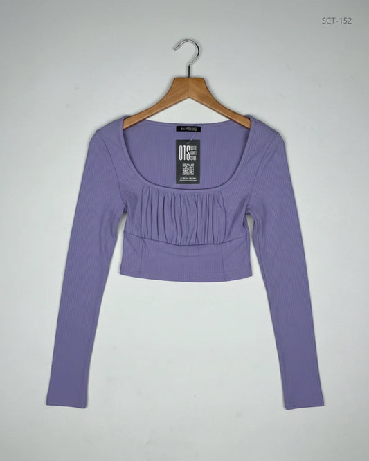 UK Imported secondhand Summer Crop Tops - Shein brand, Lavender Polyester, Premium condition, for Womens - Online Thrift Store Peshawar Pakistan