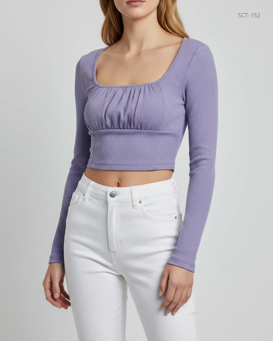 SHEIN Lavender Summer Crop Tops (SCT-152)