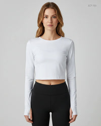 NICOLE MILLER White Summer Crop Tops (SCT-153)