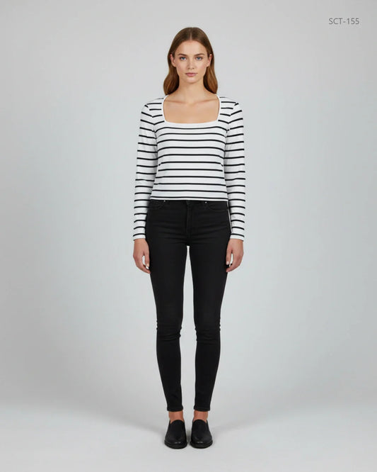 H&M Black & White Summer Crop Tops (SCT-155)