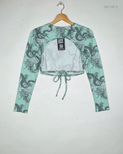 SHEIN Turquoise Summer Crop Tops (SCT-157)