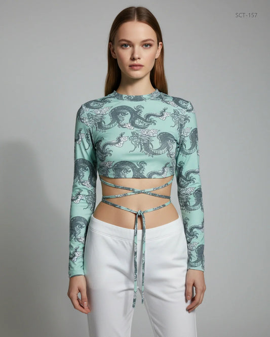 SHEIN Turquoise Summer Crop Tops (SCT-157)