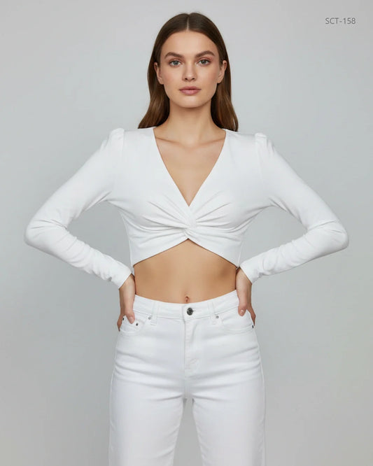 SHEIN White Summer Crop Tops (SCT-158)