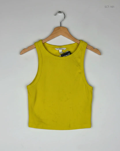 Premium Plus Condition Summer Crop Tops | Preloved H&M | Mustered Cotton | Thrift Shop for Womens Lahore Pakistan | OTS