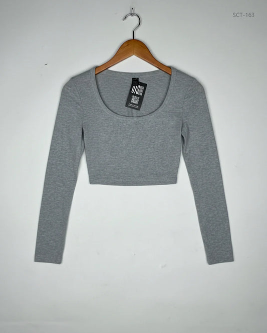 UK Imported secondhand Summer Crop Tops - Shein brand, Grey Cotton, Premium condition, for Womens - Online Thrift Store Peshawar Pakistan