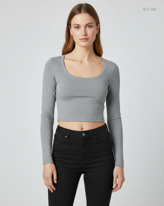 SHEIN Grey Summer Crop Tops (SCT-163)