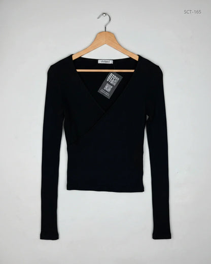 UK Imported secondhand Summer Crop Tops - H&M brand, Black Cotton, Premium condition, for Womens - Online Thrift Store Lahore Pakistan