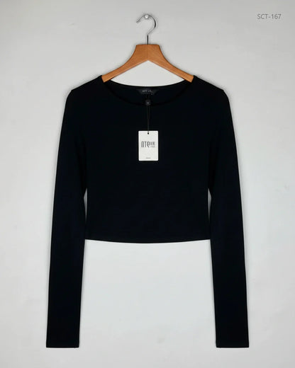 Secondhand Branded Summer Crop Tops by New Look, Black Cotton fabric, Excellent condition, for Womens - Online Thrift Shop Islamabad Pakistan