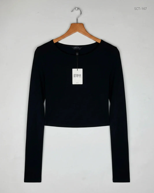 Secondhand Branded Summer Crop Tops by New Look, Black Cotton fabric, Excellent condition, for Womens - Online Thrift Shop Islamabad Pakistan