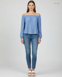 CUT LABEL Sky Blue Summer Crop Tops (SCT-168)