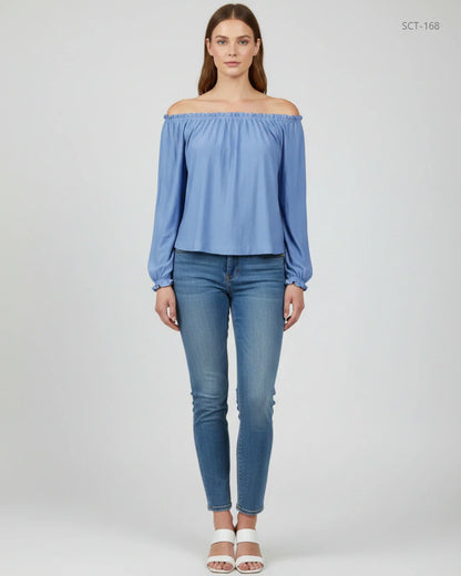 CUT LABEL Sky Blue Summer Crop Tops (SCT-168)