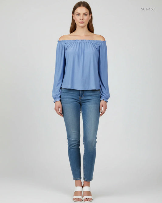 CUT LABEL Sky Blue Summer Crop Tops (SCT-168)