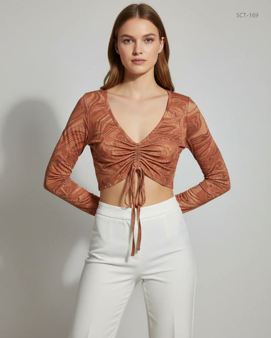 SHEIN Brown Summer Crop Tops (SCT-169)