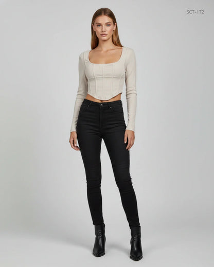 SHEIN Beige Summer Crop Tops (SCT-172)
