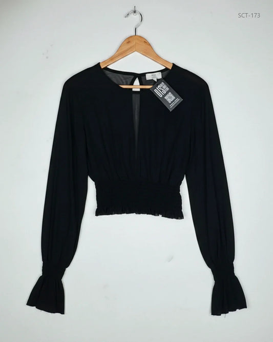 Secondhand Branded Summer Crop Tops by Pins & Needles, Black Polyester fabric, Premium condition, for Womens - Online Thrift Shop Lahore Pakistan