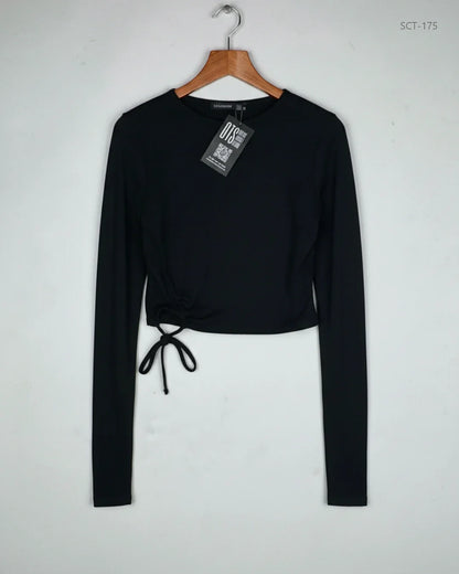 Summer Crop Tops | Nastaygal | Preloved Branded | Black Cotton | Premium | OTS Thrift Store Lahore Pakistan