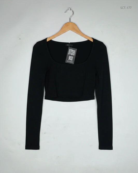 UK Imported secondhand Summer Crop Tops - Shein brand, Black Cotton, Premium condition, for Womens - Online Thrift Store Peshawar Pakistan
